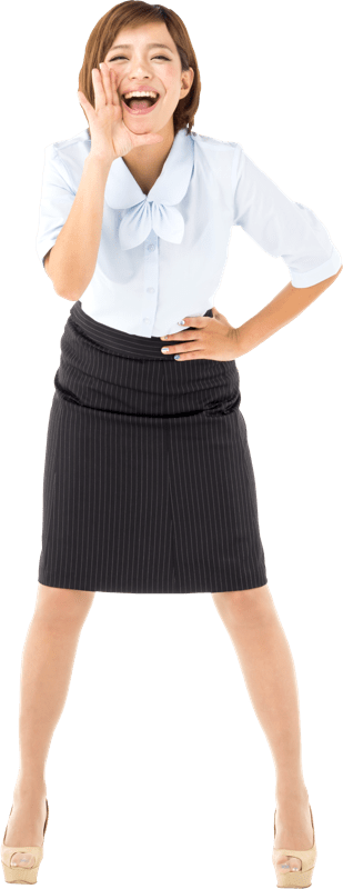 声かけする女性