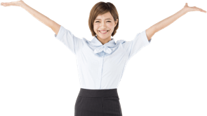 ポーズをとる女性